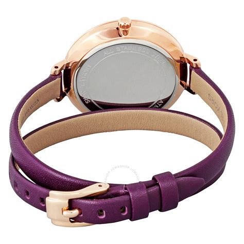 Michael Kors Jaryn Rose Gold Dial Plum Leather Ladies Watch 